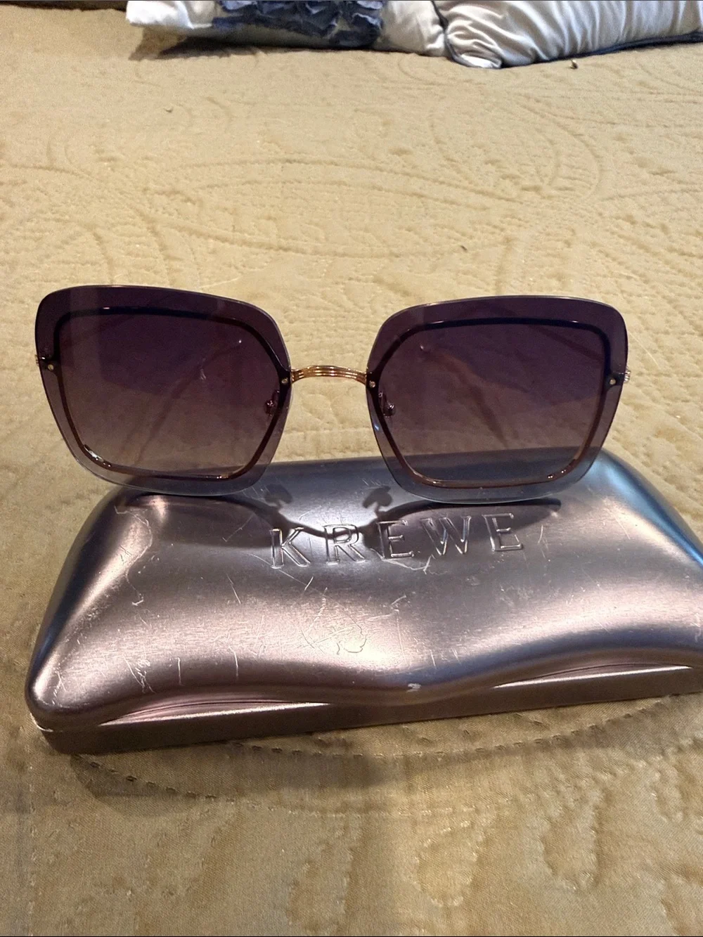 KREWE Oversized Square Sunglasses in Purple Gradient
